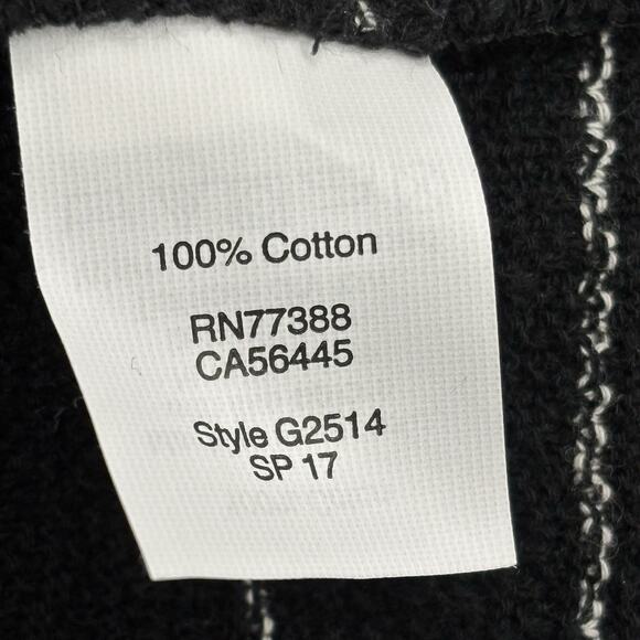 Madewell Size M Black Striped Modern Tie Front 100% Cotton Knit Tee Top - Picture 5 of 6